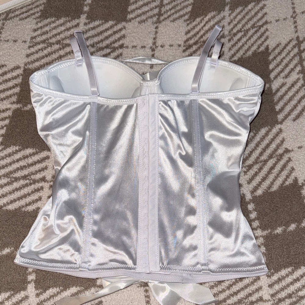 White Satin Corset Top - Picture 2 of 3
